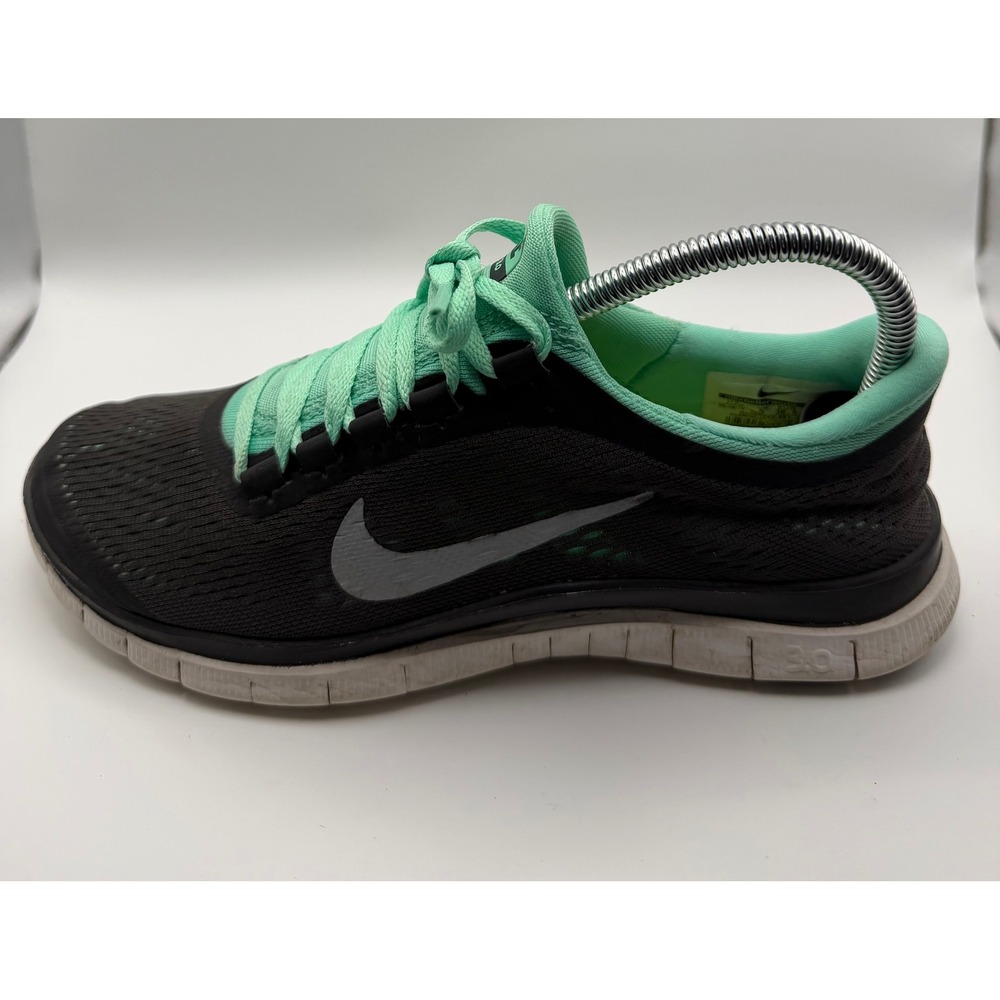 Nike Free 3.0 V5 Running Shoes Women 7.5 Grey Mint 580392-031 Good Condition